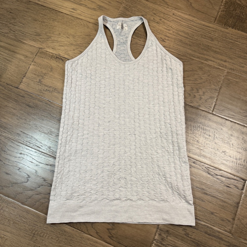 Athleta Gray Textured Knit Racerback Tank‎ Top Women's XL Sleeveless